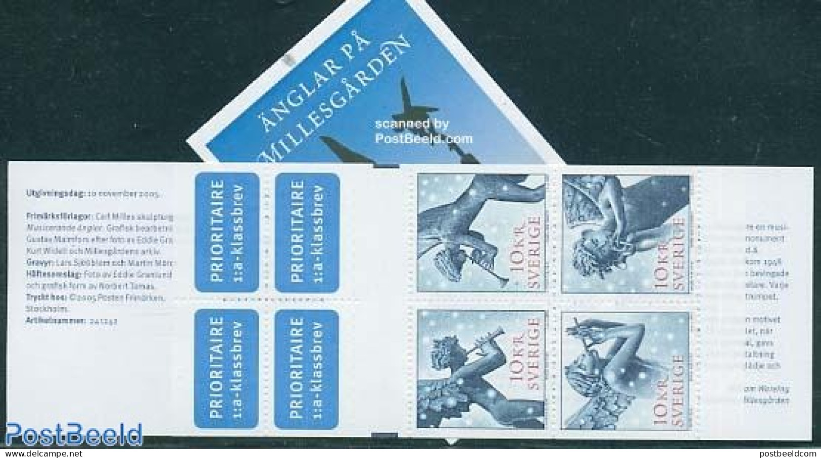 Sweden 2005 Angels 4v In Booklet, Mint NH, Religion - Angels - Christmas - Stamp Booklets - Nuevos