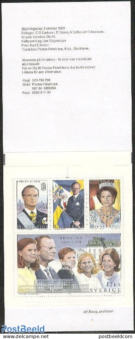 Sweden 1993 Royal Family 4v In Booklet, Mint NH, History - Charles & Diana - Kings & Queens (Royalty) - Stamp Booklets - Nuevos