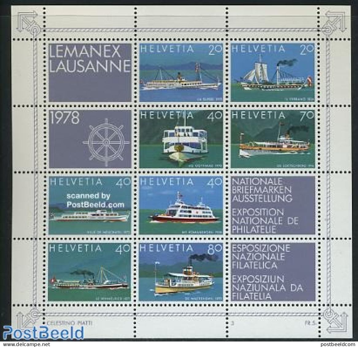 Switzerland 1978 Lemanex 78 S/s, Mint NH, Transport - Philately - Ships And Boats - Nuevos