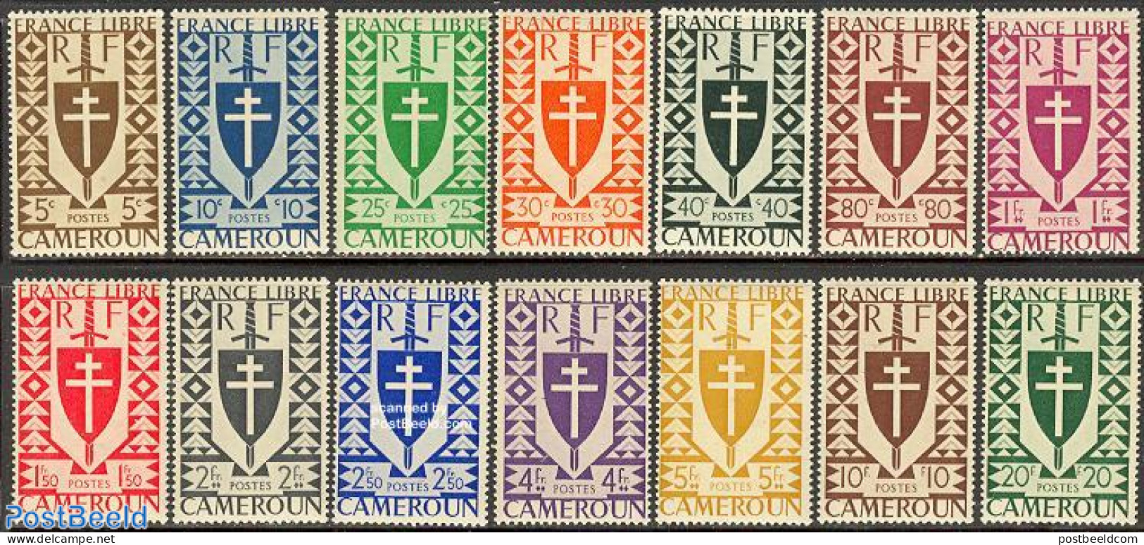 Cameroon 1942 Definitives 14v, Mint NH - Cameroon (1960-...)