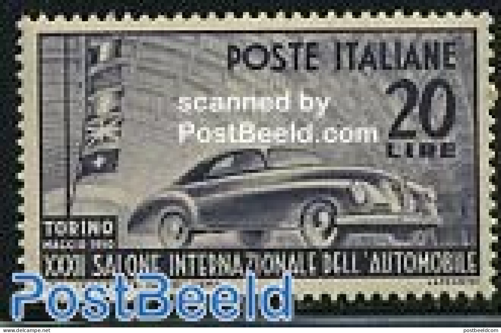 Italy 1950 Torino Auto Salon 1v, Unused (hinged), Transport - Automobiles - Other & Unclassified
