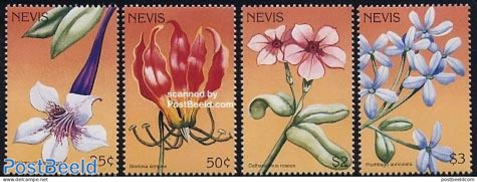 Nevis 1996 Flowers 4v, Mint NH, Nature - Flowers & Plants - St.Kitts E Nevis ( 1983-...)