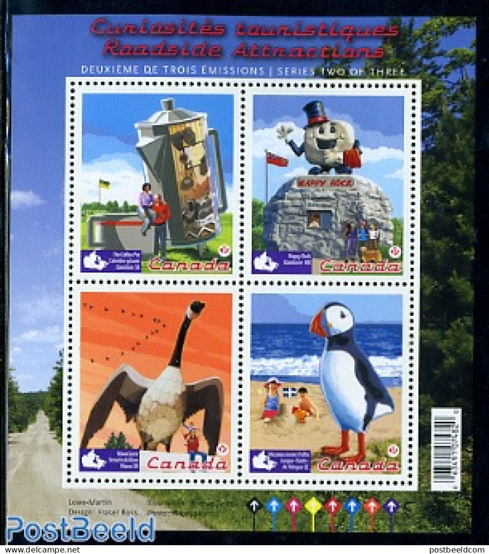 Canada 2010 Roadside Attractions 4v M/s, Mint NH, Nature - Various - Birds - Maps - Tourism - Unused Stamps