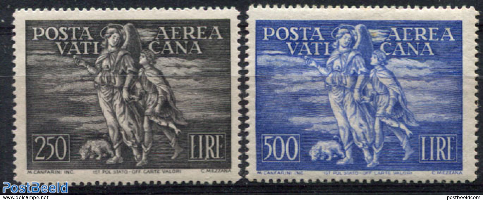 Vatican 1948 Airmail Definitives 2v, Mint NH, Nature - Dogs - Ungebraucht