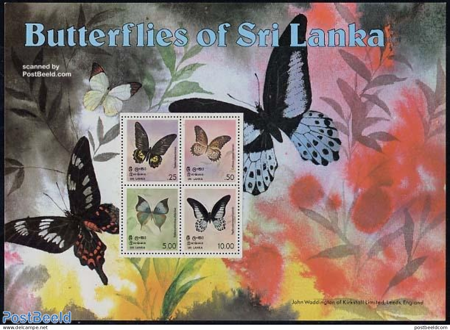 Sri Lanka (Ceylon) 1978 Butterflies S/s, Mint NH, Nature - Butterflies - Sri Lanka (Ceylon) (1948-...)