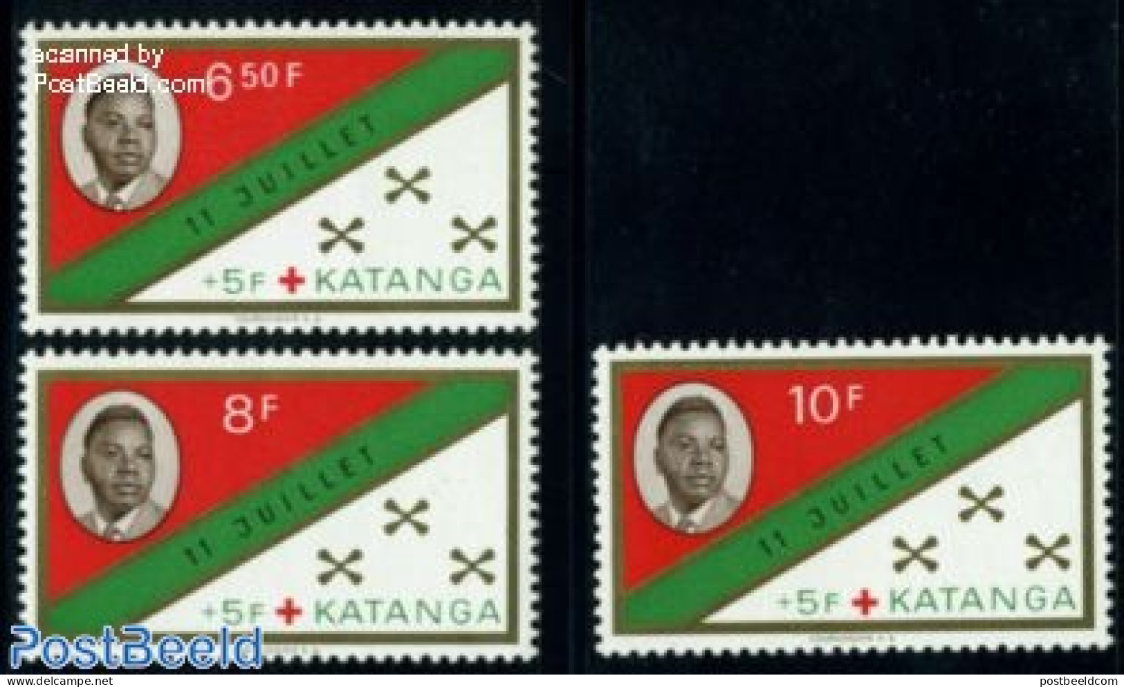 Congo (Kinshasa) 1961 Katanga, Red Cross 3v, Mint NH, Health - Red Cross - Rode Kruis