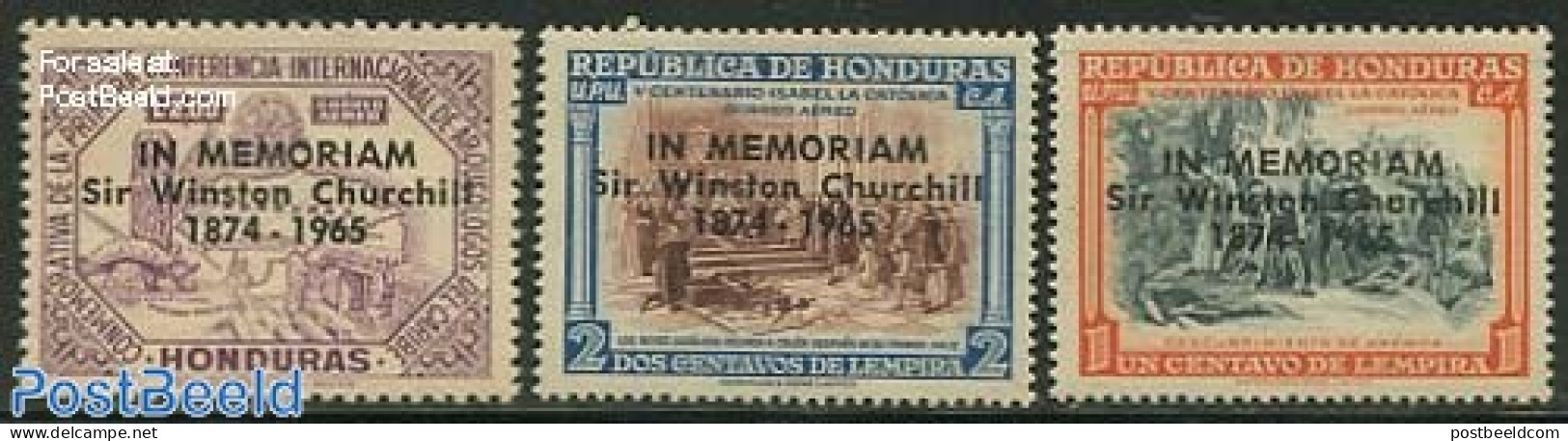 Honduras 1965 Sir Winston Churchill 3v, Mint NH, History - Churchill - Sir Winston Churchill