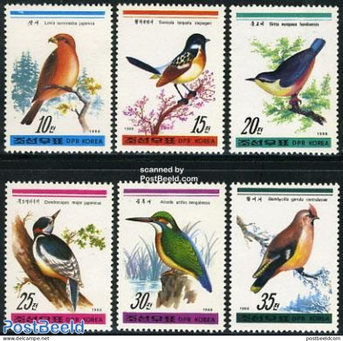 Korea, North 1988 Birds 6v, Mint NH, Nature - Birds - Woodpeckers - Korea, North