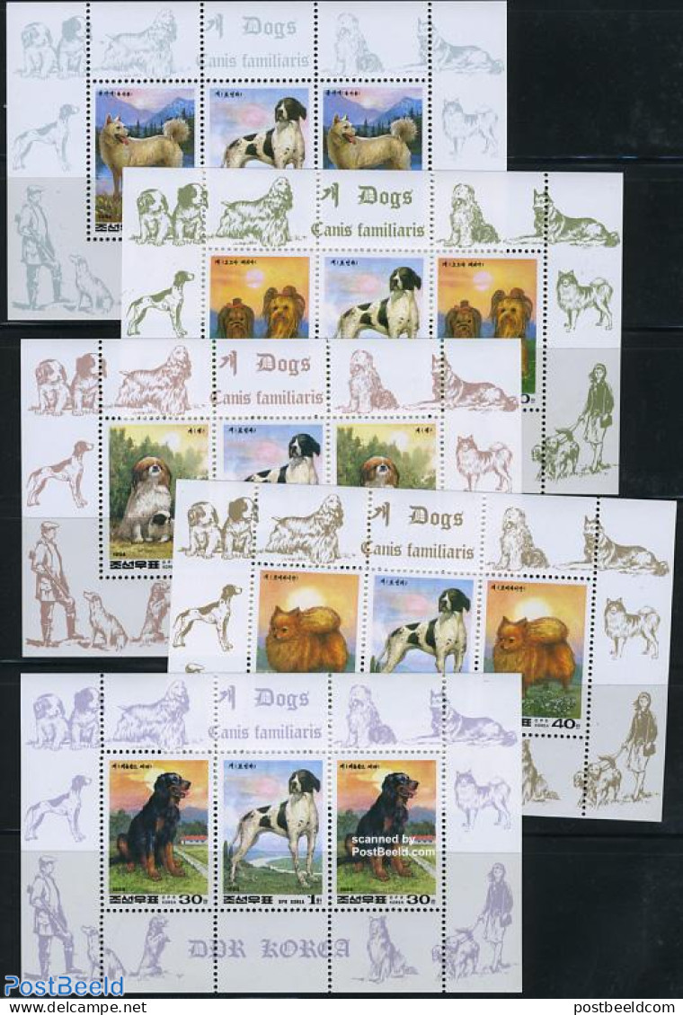 Korea, North 1994 Year Of The Dog 5 M/s, Mint NH, Nature - Various - Dogs - New Year - Nieuwjaar