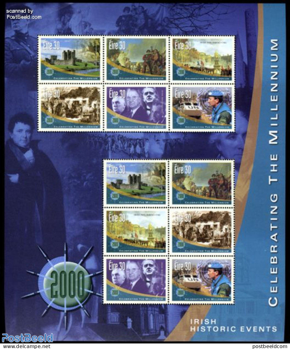 Ireland 2000 Millennium M/s, Mint NH, History - United Nations - Art - Castles & Fortifications - Unused Stamps