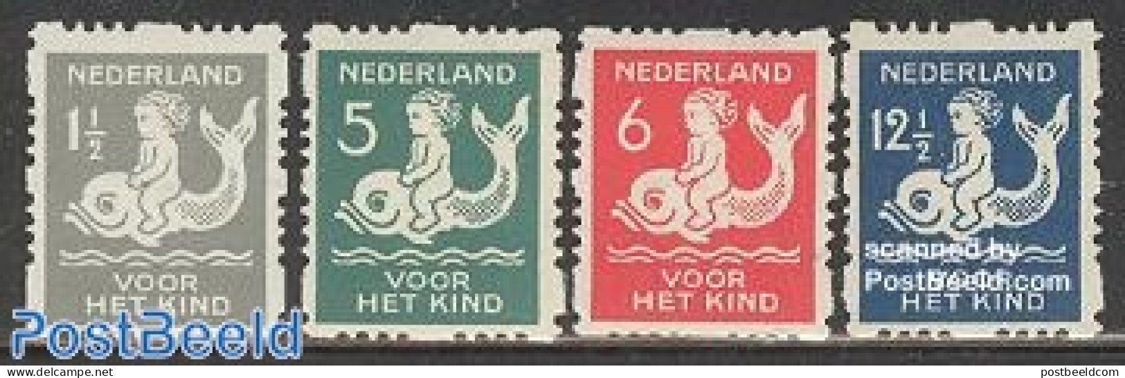 Netherlands 1929 Child Welfare 4v Syncopatic Perf., Mint NH, Nature - Sea Mammals - Ungebraucht
