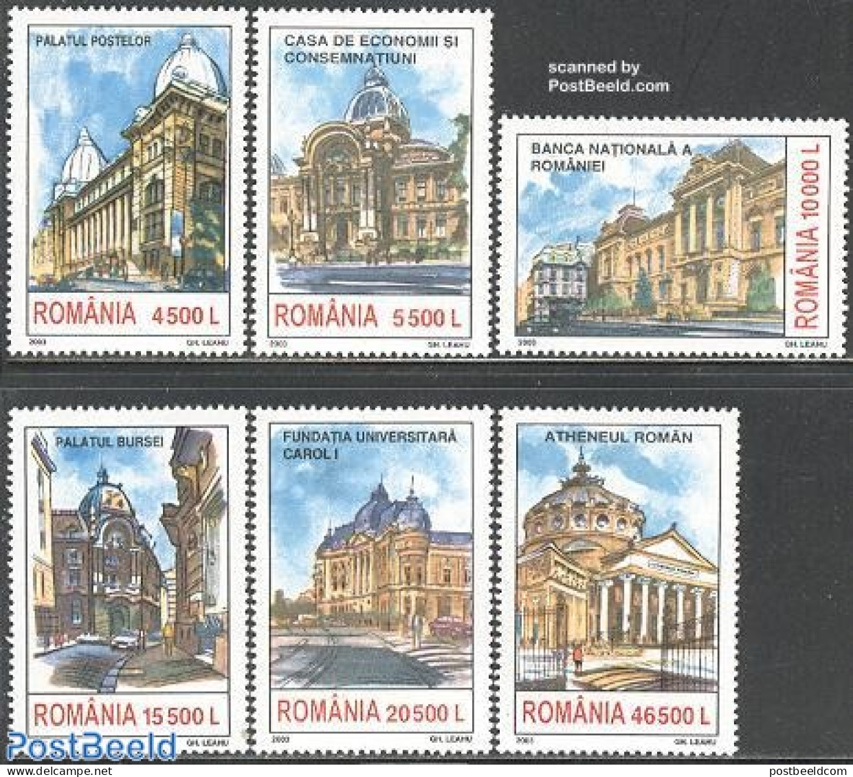 Romania 2003 Bukarest Palaces 6v, Mint NH, Art - Architecture - Ongebruikt