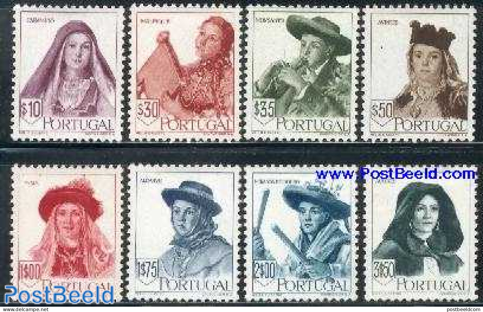 Portugal 1947 Costumes 8v, Unused (hinged), Various - Costumes - Unused Stamps