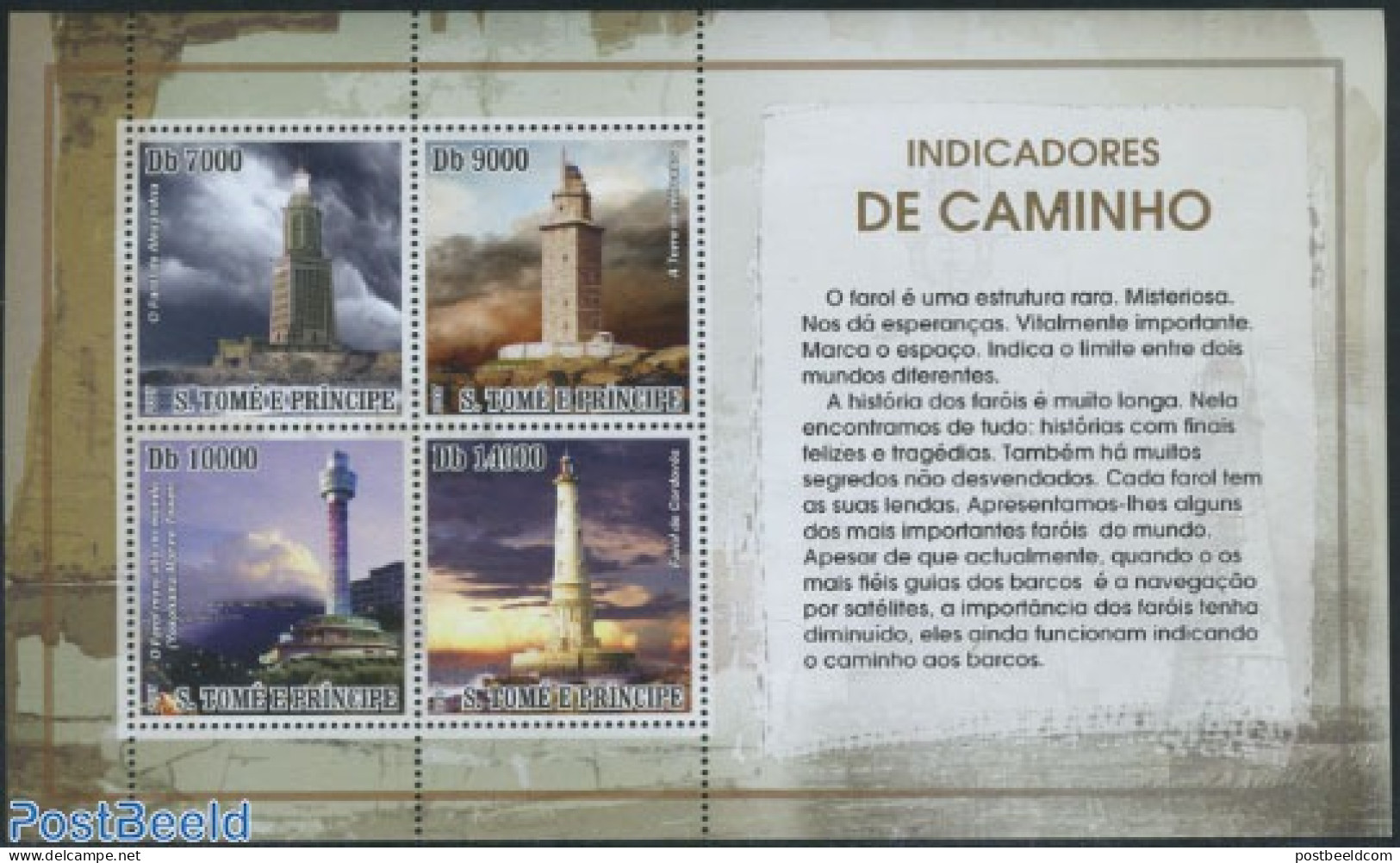 Sao Tome/Principe 2007 Lighthouses 4v M/s, Mint NH, Various - Lighthouses & Safety At Sea - Faros