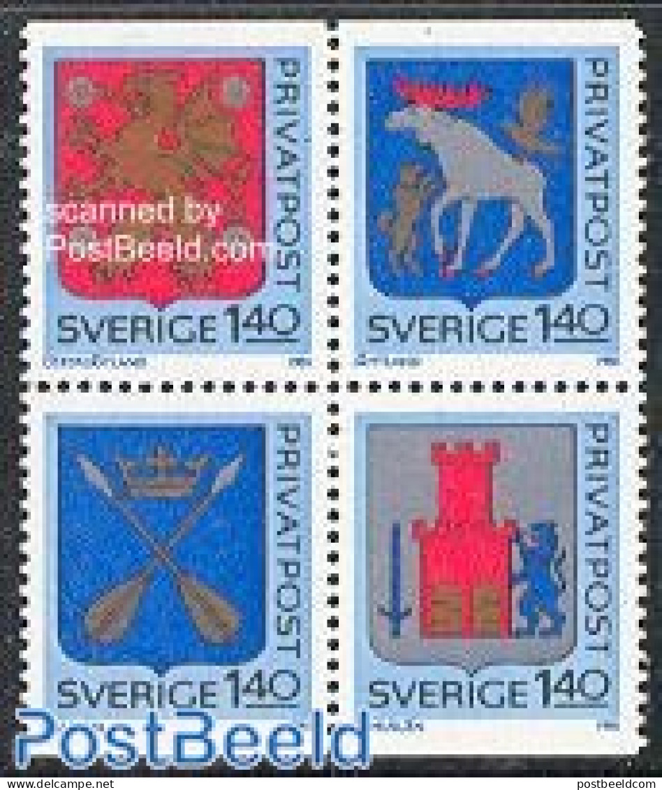 Sweden 1981 Provincial Coat Of Arms 4v [+], Mint NH, History - Nature - Coat Of Arms - Animals (others & Mixed) - Nuovi