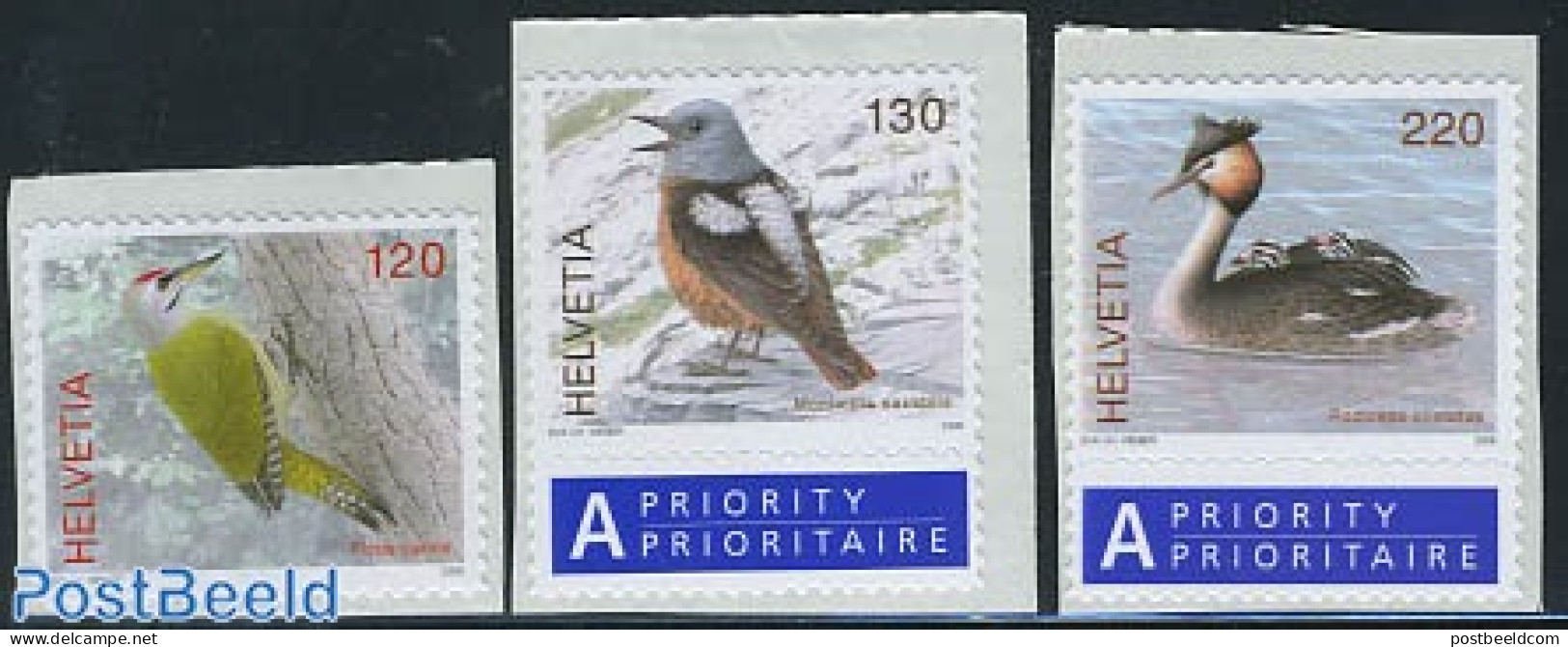 Switzerland 2008 Definitives, Birds 3v S-a, Mint NH, Nature - Animals (others & Mixed) - Birds - Ducks - Unused Stamps