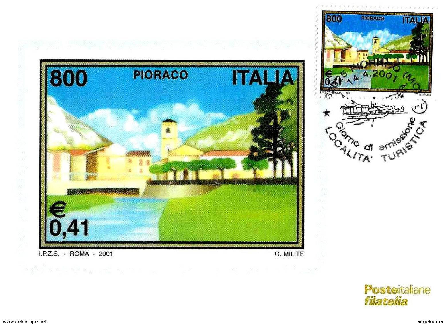 ITALIA ITALY - 2001 PIORACO (MC) Località Turistica: Veduta Annullo Fdc Su Cartolina PT - 3241 - Ohne Zuordnung