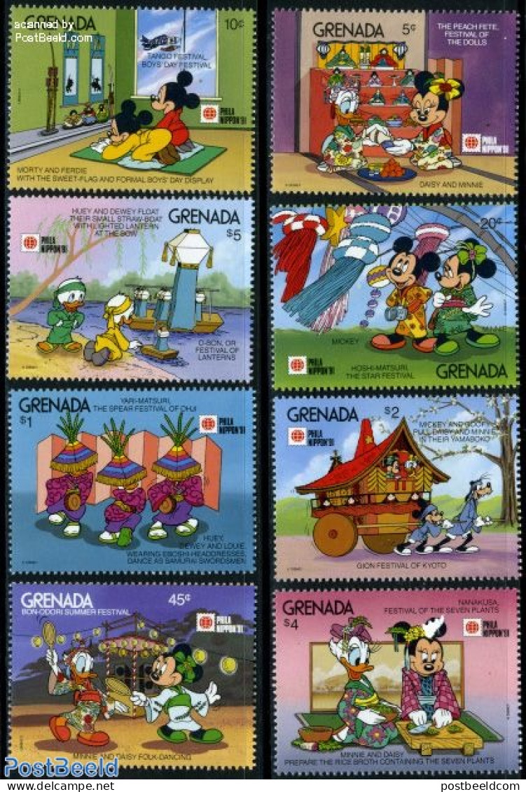 Grenada 1991 Philanippon 8v, Mint NH, Art - Disney - Disney