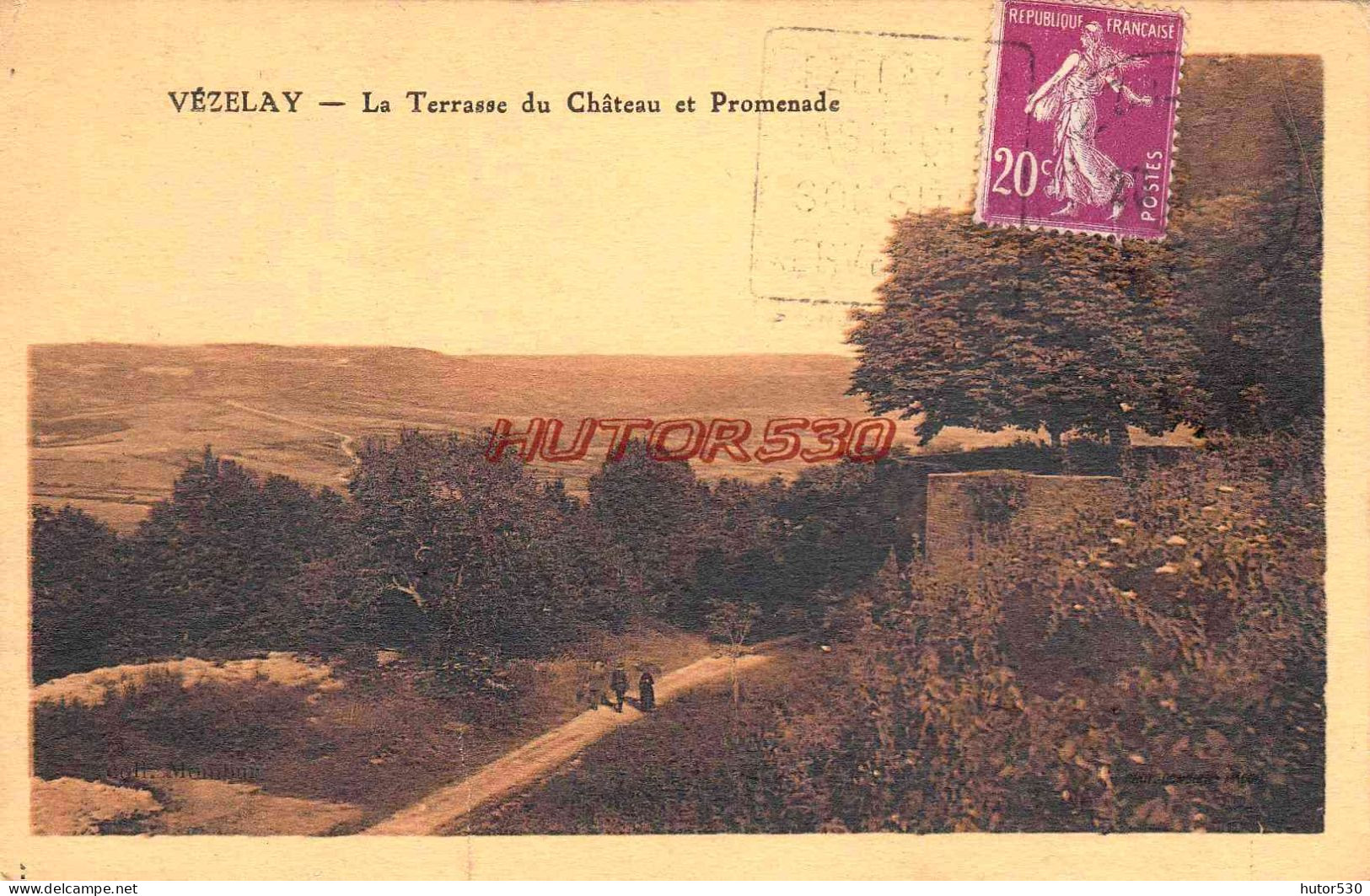 CPA VEZELAY - LA TERRASSE DU CHATEAU - Vezelay