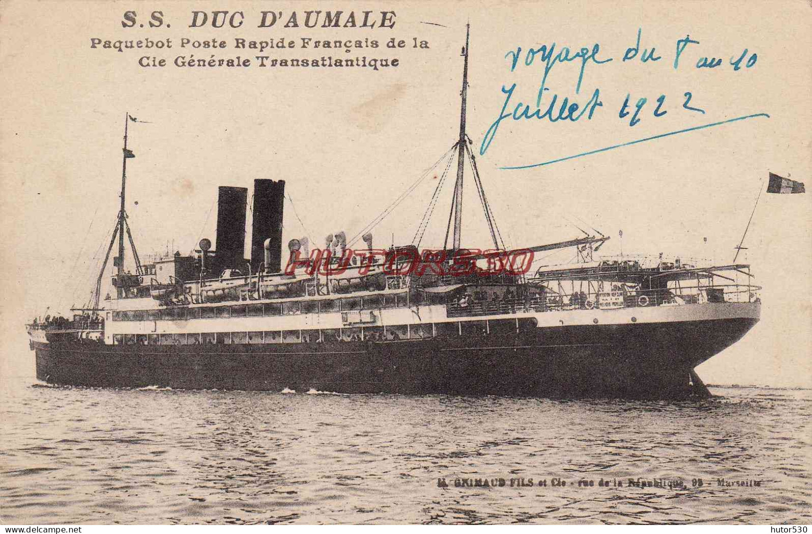CPA PAQUEBOT - S.S DUC D'AUMALE - Dampfer