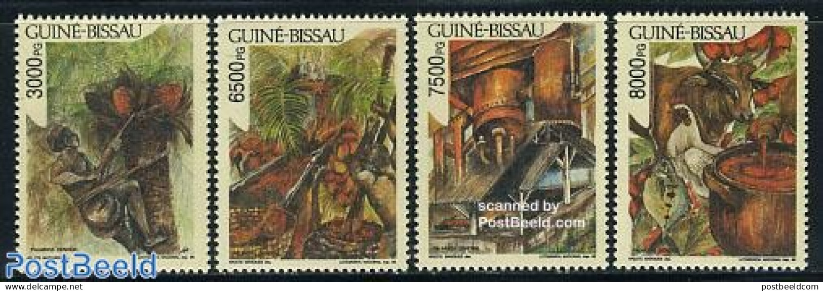 Guinea Bissau 1995 Dendem Palm Tree 4v, Mint NH, Nature - Trees & Forests - Rotary Club