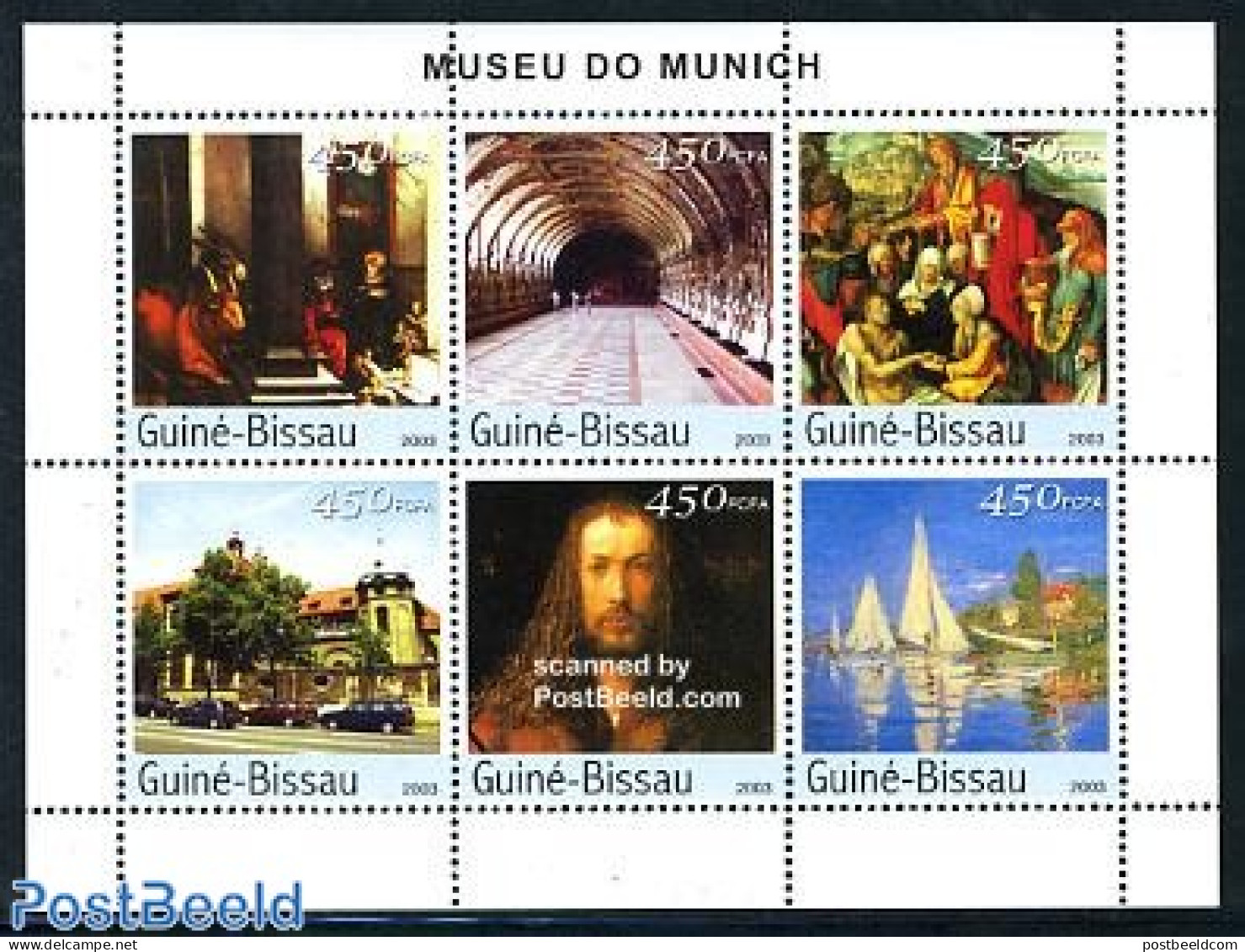 Guinea Bissau 2003 Munich Museums 6v M/s, Mint NH, Transport - Automobiles - Ships And Boats - Art - Dürer, Albrecht .. - Auto's