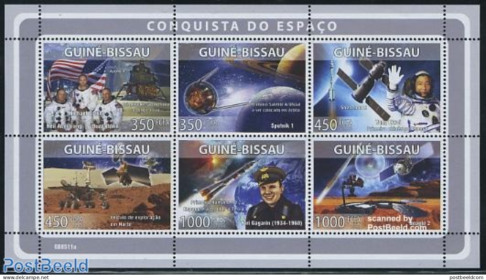 Guinea Bissau 2008 Space Conquest 6v M/s, Mint NH, Transport - Space Exploration - Guinea-Bissau