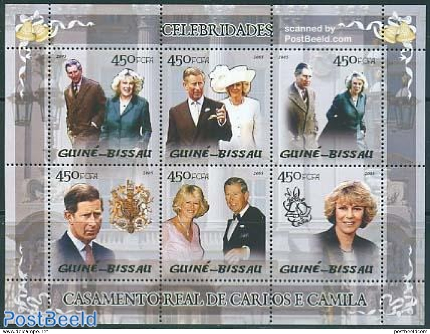 Guinea Bissau 2005 Charles & Camilla Painting 6v M/s, Mint NH, History - Kings & Queens (Royalty) - Familles Royales
