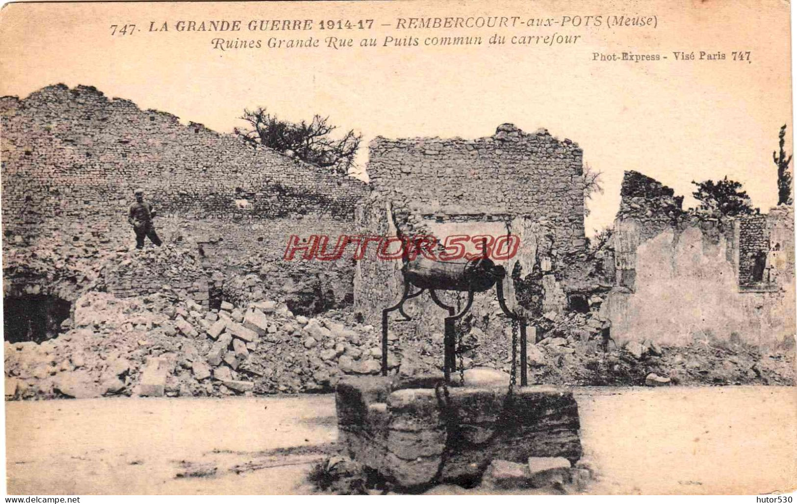 CPA GUERRE 1914-1918 - REMBERCOURT AUX POTS - MEUSE - RUINES GRANDE RUE - Guerre 1914-18