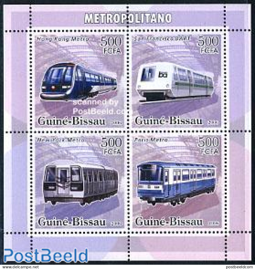 Guinea Bissau 2006 Metro 4v M/s, Mint NH, Transport - Railways - Treinen