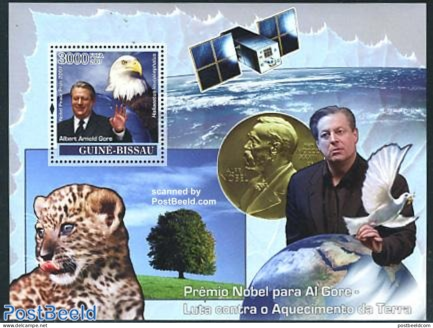 Guinea Bissau 2007 Nobel Prize, Al Gore S/s, Mint NH, History - Nature - Transport - Nobel Prize Winners - Birds - Bir.. - Nobel Prize Laureates