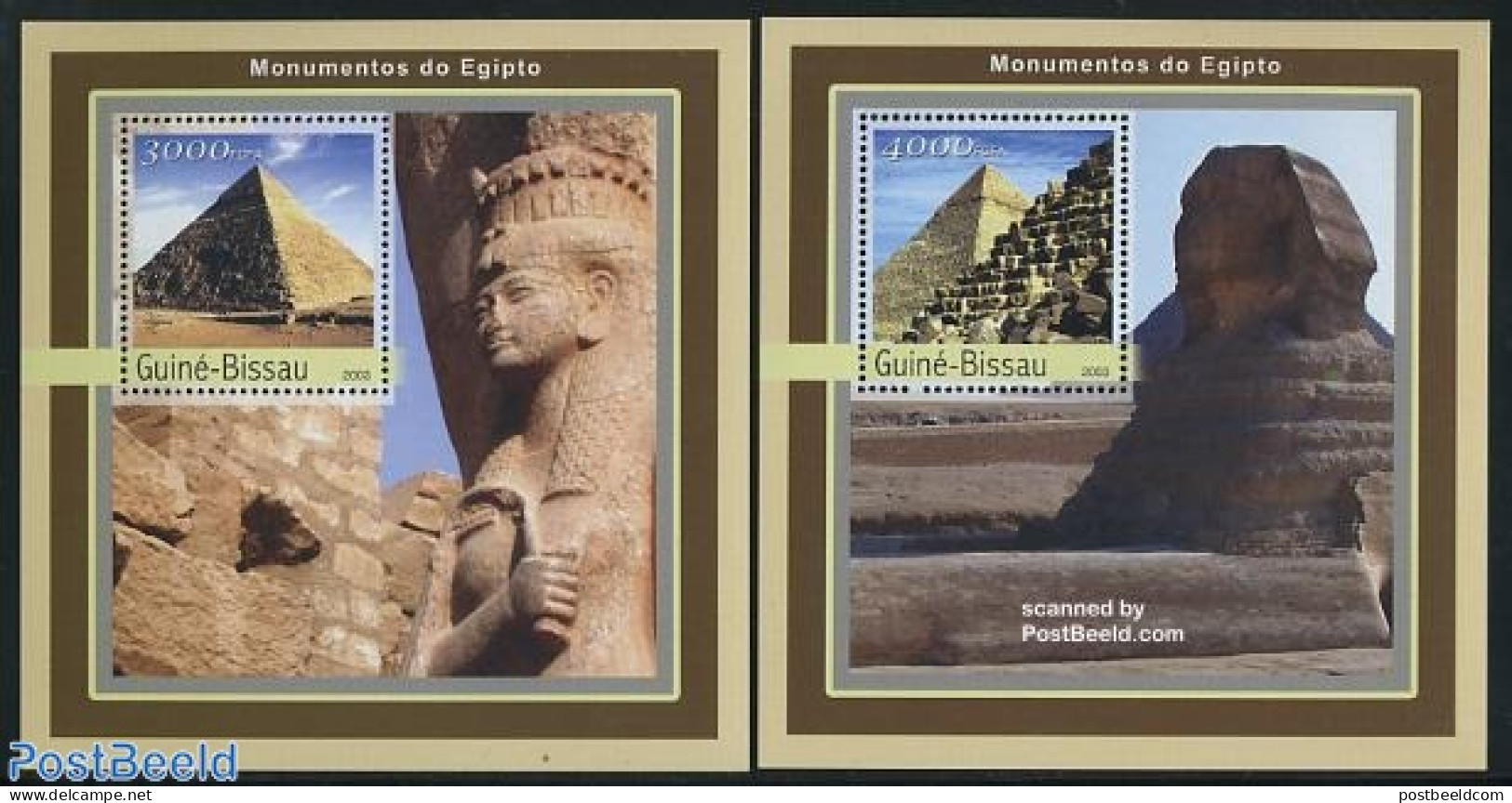 Guinea Bissau 2003 Egypt 2 S/s, Mint NH, History - Archaeology - Archaeology