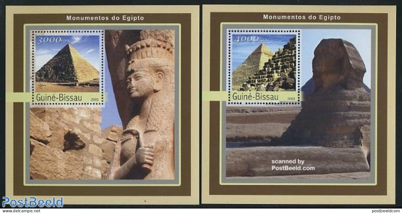 Guinea Bissau 2003 Egypt 2 S/s, Mint NH, History - Archaeology - Archeologia