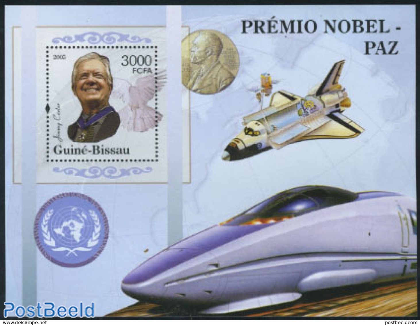 Guinea Bissau 2005 Jimmy Carter S/s, Mint NH, History - American Presidents - Nobel Prize Winners - Nobelprijs