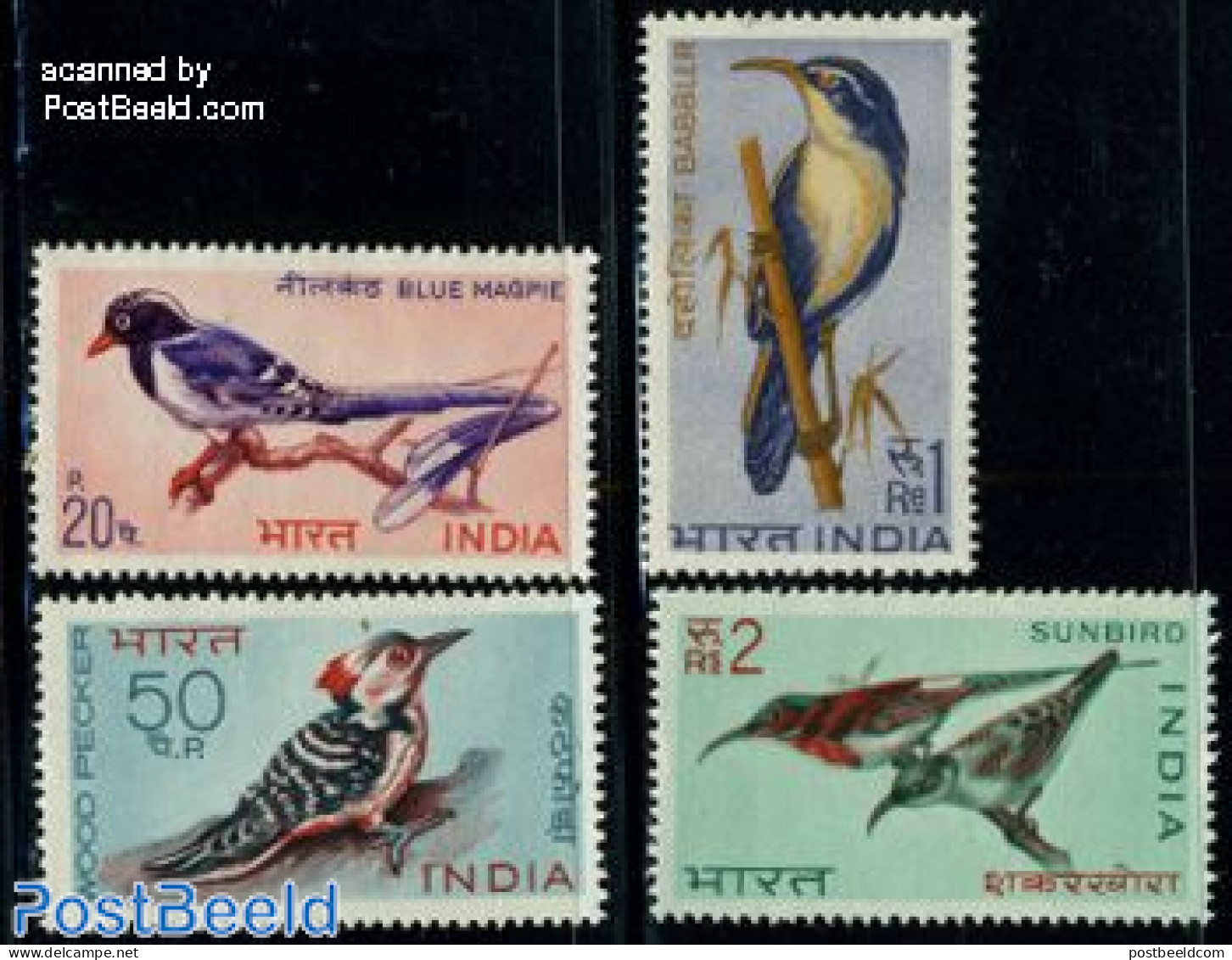 India 1968 Birds 4v, Unused (hinged), Nature - Birds - Woodpeckers - Hummingbirds - Unused Stamps