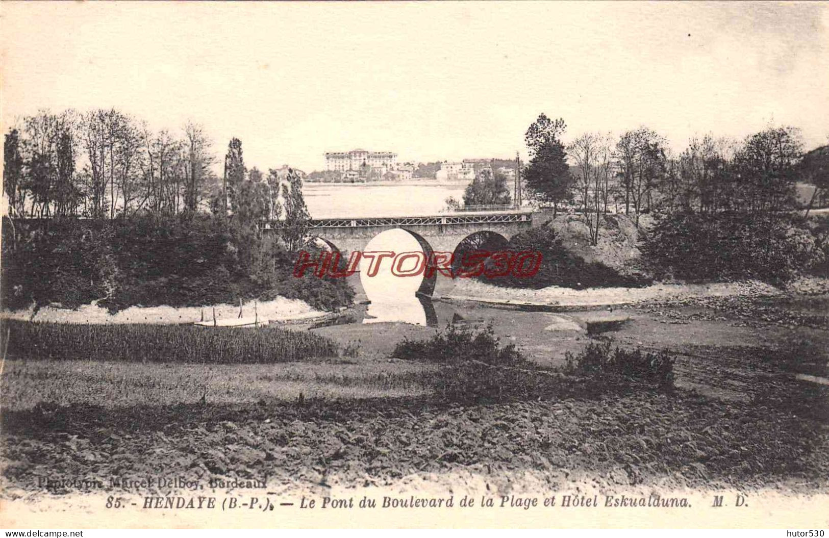 CPA HENDAYE - LE PONT DU BOULEVARD DE LA PLAGE ET HOTEL ESKUALDUNA - Hendaye