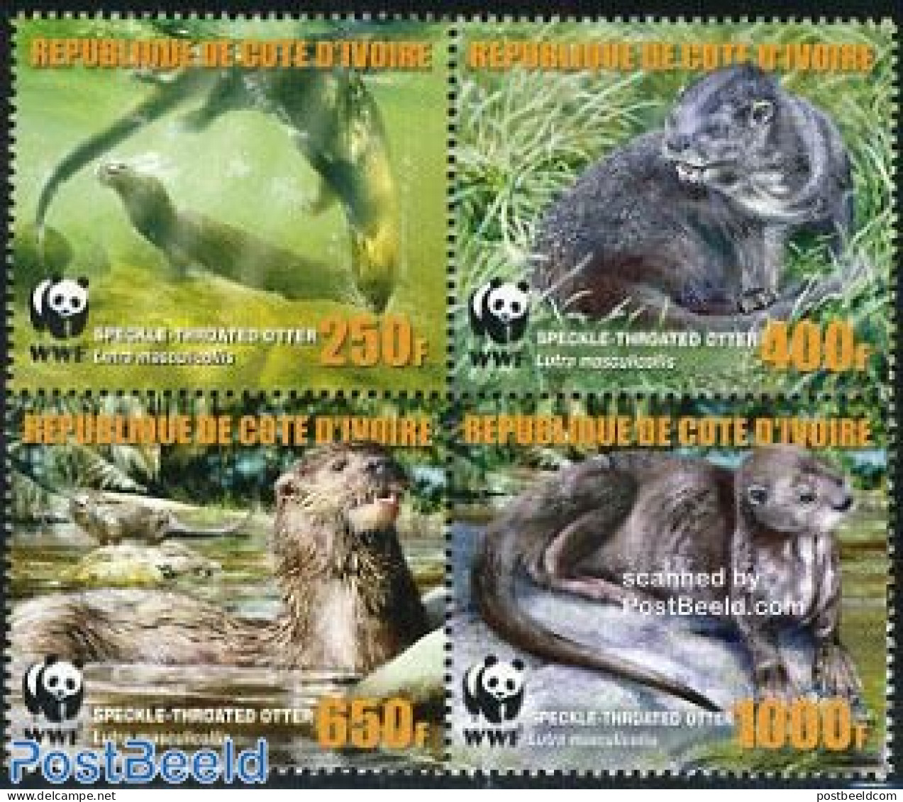 Ivory Coast 2006 WWF, Wrong Text 4v [+] (Masculicollis), Mint NH, Nature - Animals (others & Mixed) - World Wildlife F.. - Unused Stamps