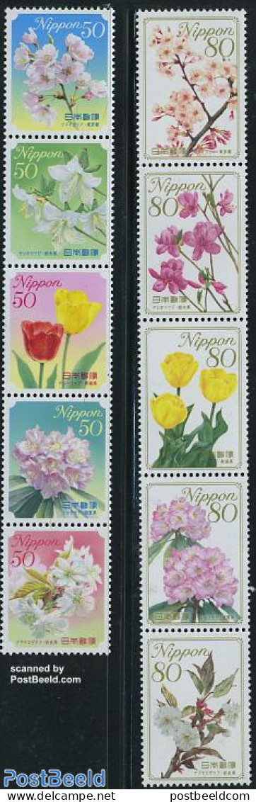 Japan 2009 Flowers 10v (2x[::::]), Mint NH, Nature - Flowers & Plants - Ongebruikt