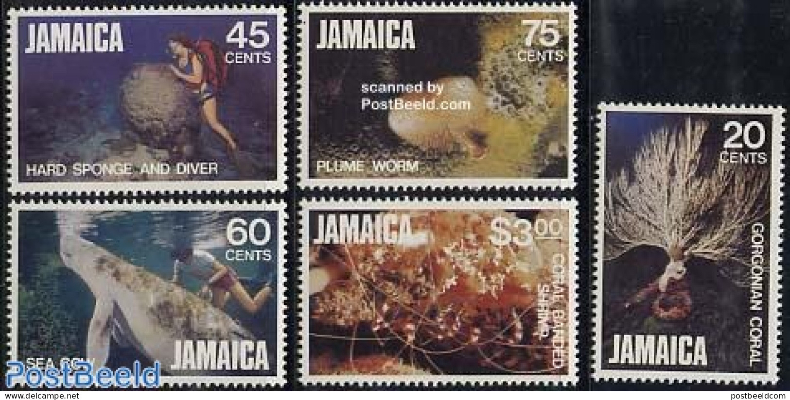 Jamaica 1982 Marine Life 5v, Mint NH, Nature - Sport - Sea Mammals - Diving - Duiken