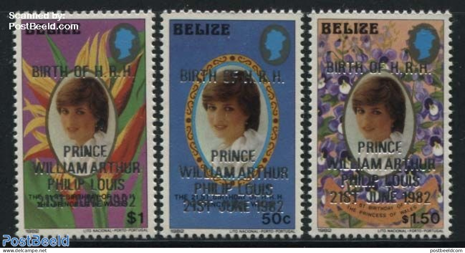 Belize/British Honduras 1982 Royal Baby 3v, Mint NH, History - Nature - Charles & Diana - Kings & Queens (Royalty) - F.. - Familles Royales