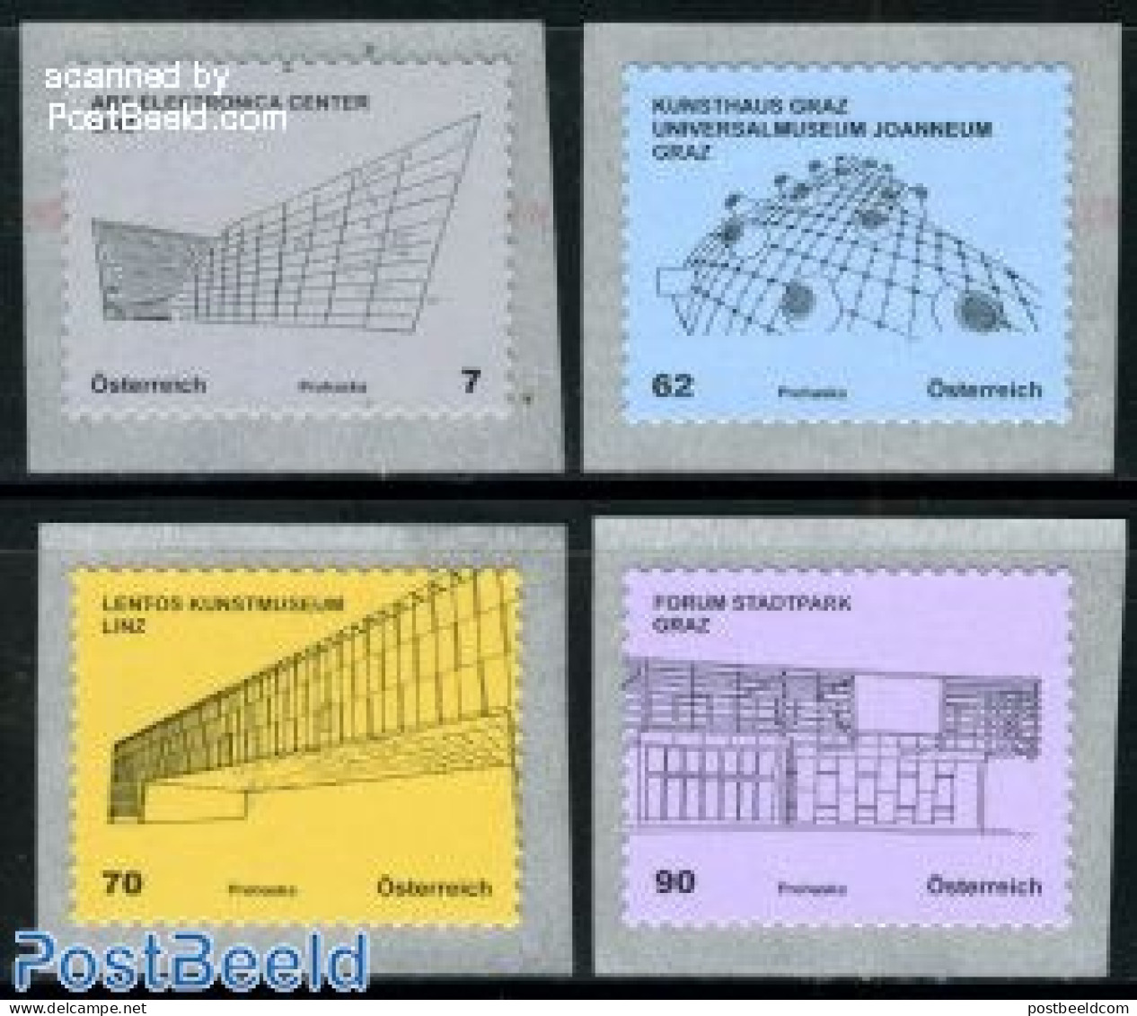 Austria 2011 Definitives, Architecture 4v, Coil Stamps S-a, Mint NH, Art - Modern Architecture - Nuevos