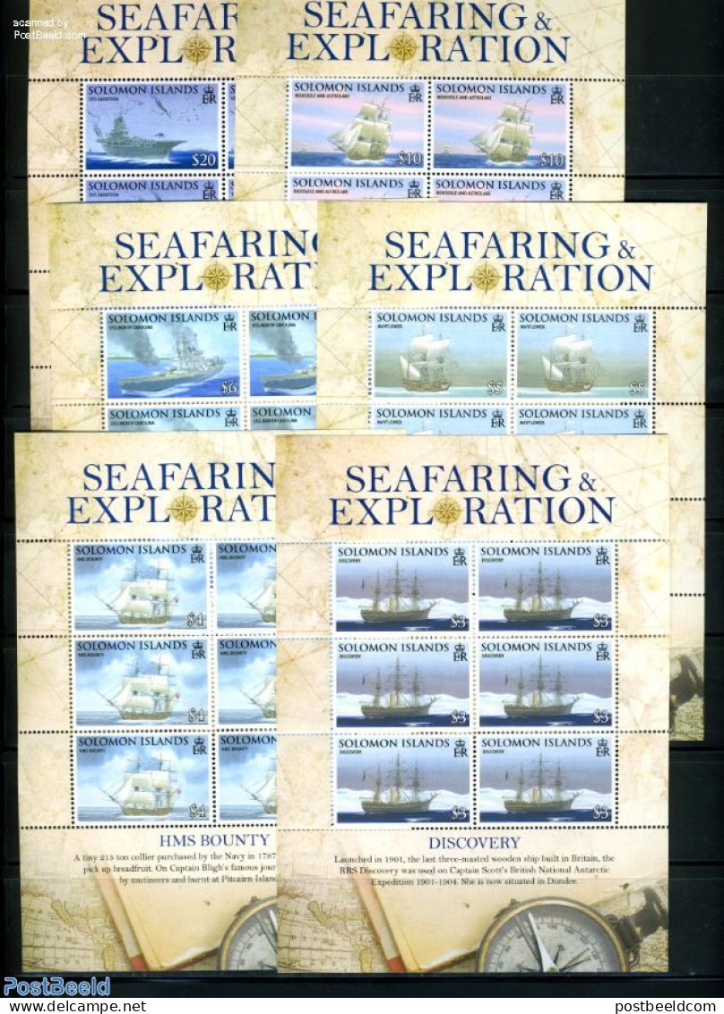 Solomon Islands 2009 Ships 6 M/s, Mint NH, Transport - Ships And Boats - Ships