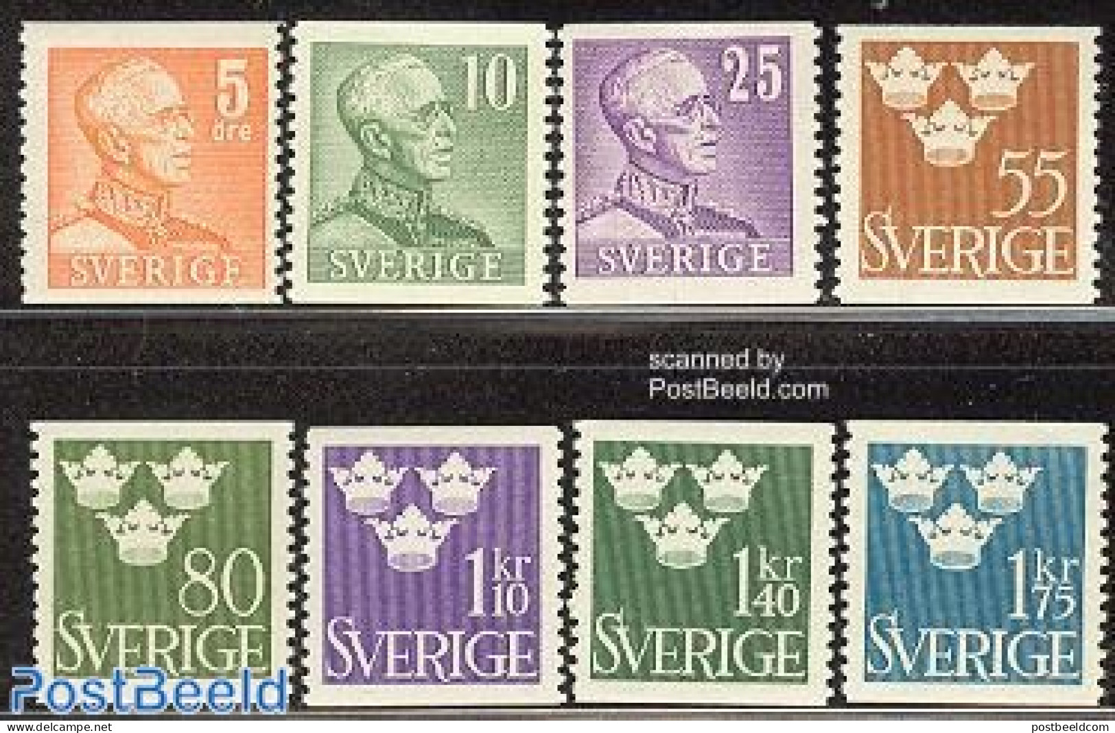 Sweden 1948 Definitives 8v, Mint NH - Unused Stamps