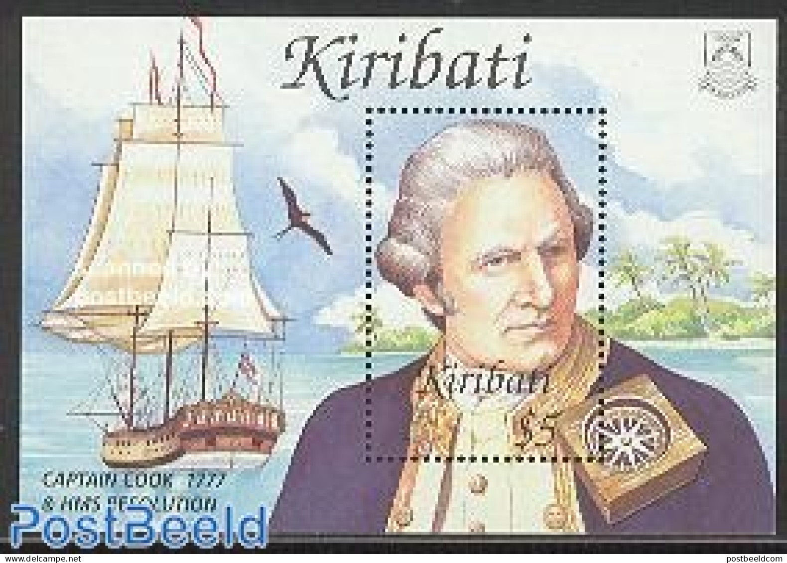 Kiribati 2002 Captain Cook S/s, Mint NH, History - Nature - Transport - Explorers - Birds - Ships And Boats - Explorateurs