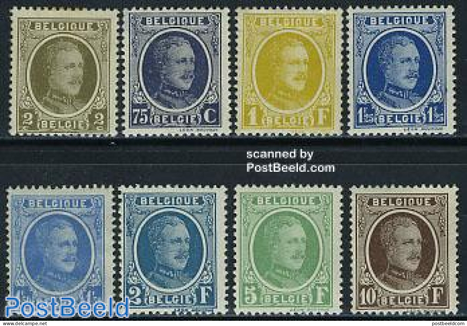 Belgium 1926 Definitives 8v, King Albert I, Unused (hinged) - Unused Stamps