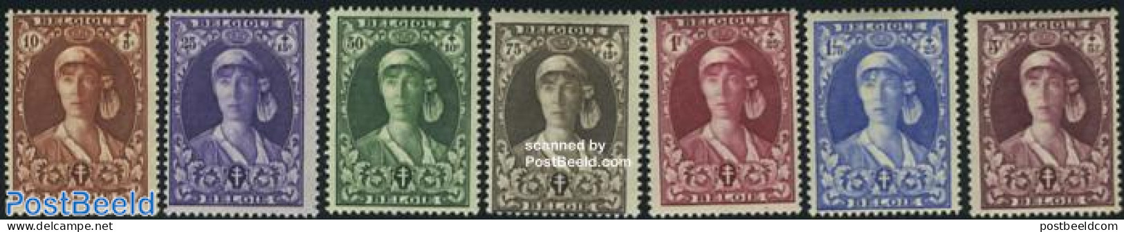 Belgium 1931 Anti Tuberculosis 7v, Queen Elizabeth, Unused (hinged), Health - History - Anti Tuberculosis - Kings & Qu.. - Unused Stamps