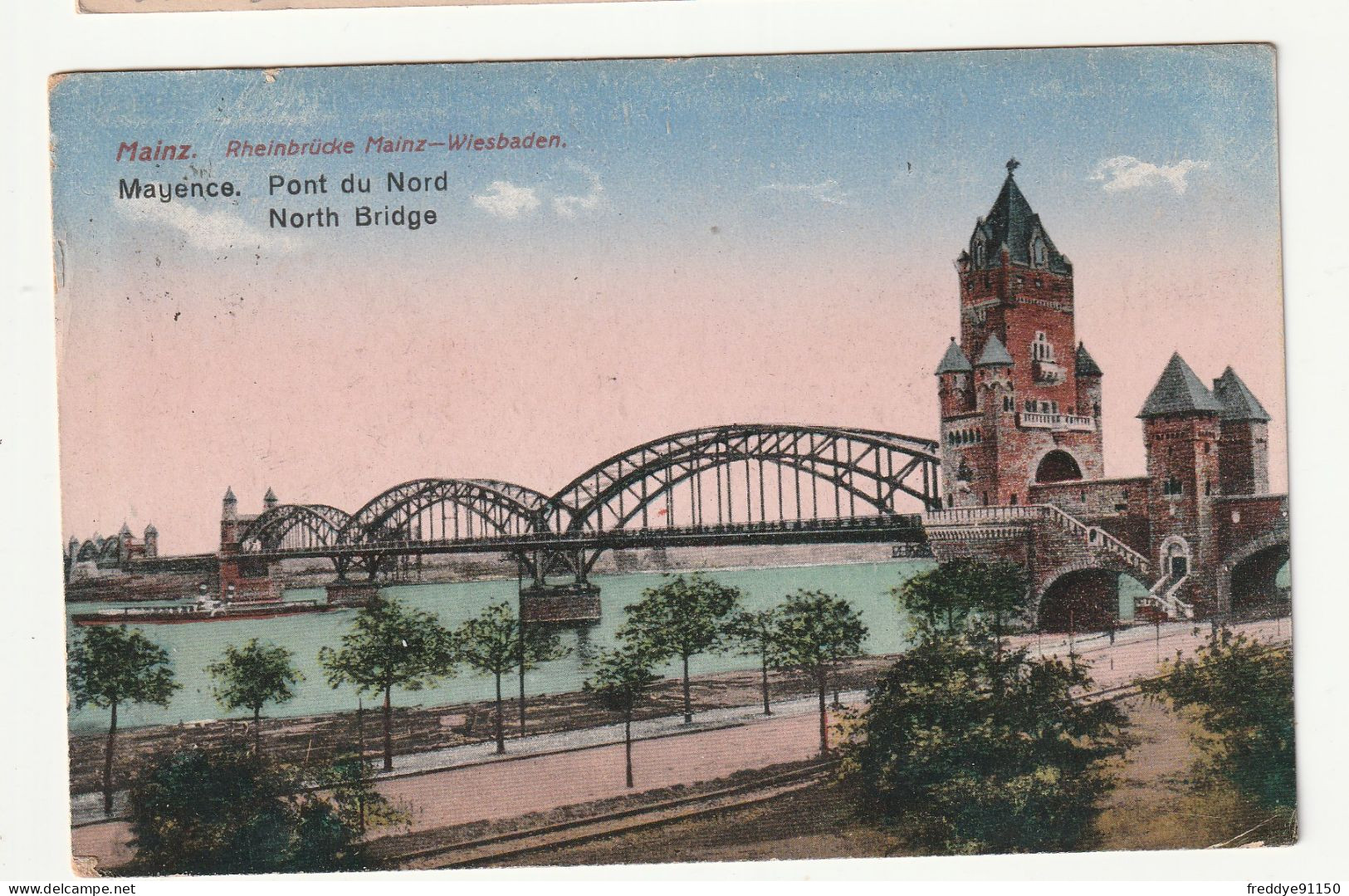 Allemagne . Mainz  A . Rhein . Rheinbrucke . Pont Du Nord 1922 - Mainz