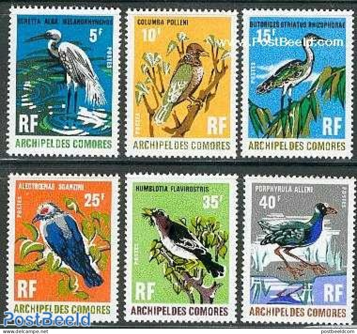 Comoros 1971 Birds 6v, Mint NH, Nature - Birds - Comores (1975-...)