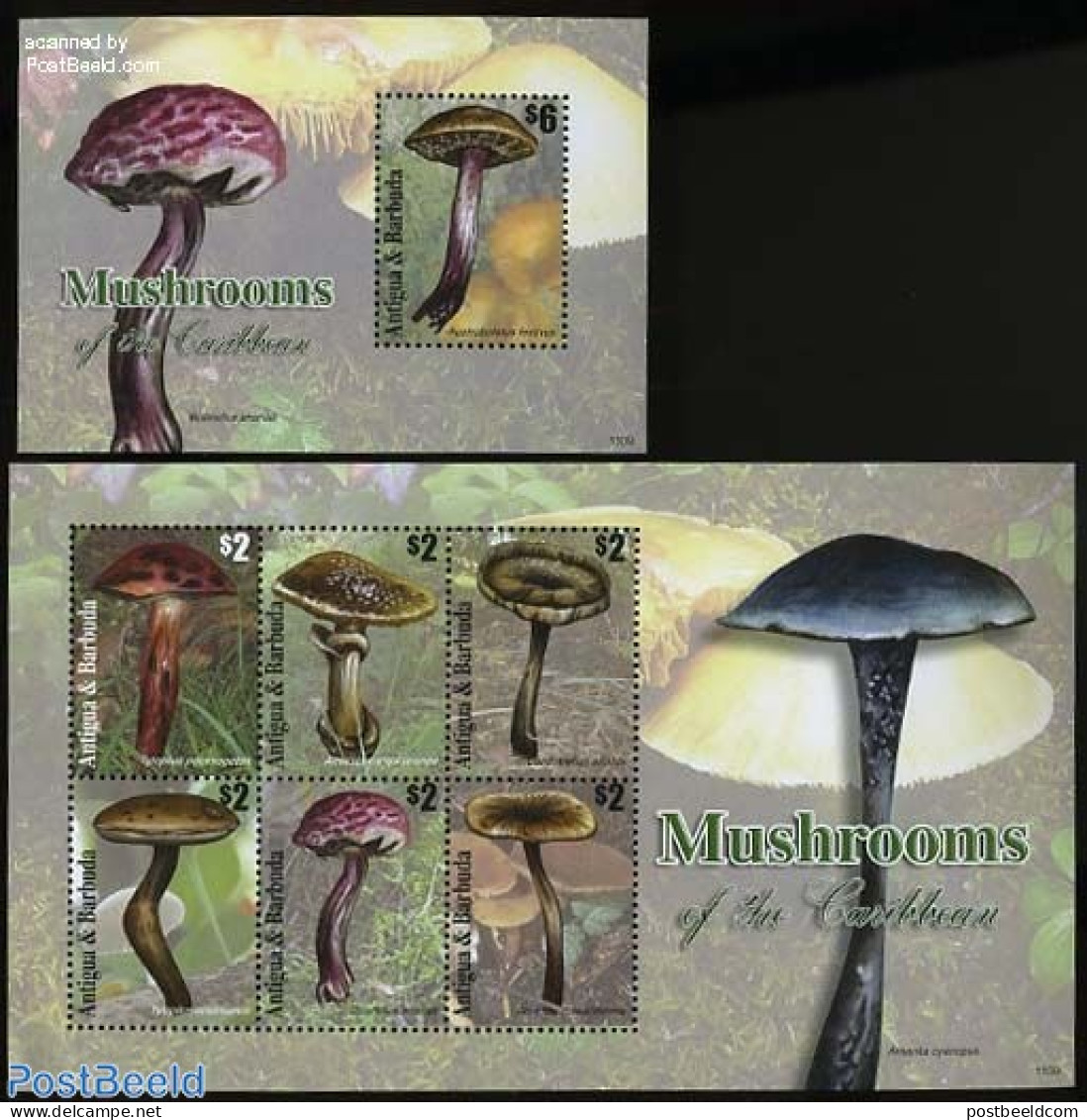 Antigua & Barbuda 2011 Mushrooms 2 S/s, Mint NH, Nature - Mushrooms - Mushrooms