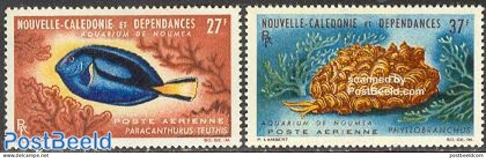 New Caledonia 1964 Noumea Aquarium 2v, Mint NH, Nature - Fish - Ungebraucht